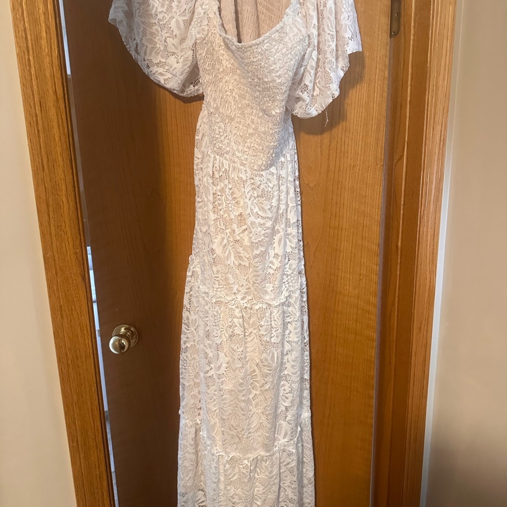Baltic Born White Lace Maxi Dress